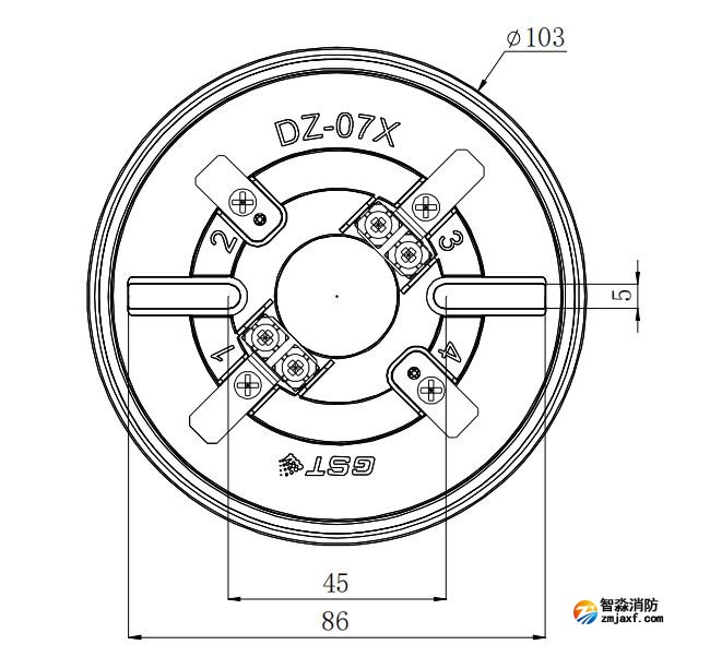 DZ-07X探测器底座外形尺寸
