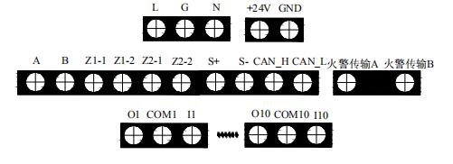 海湾JB-QB-GST500火灾报警控制器(联动型)接线示意图