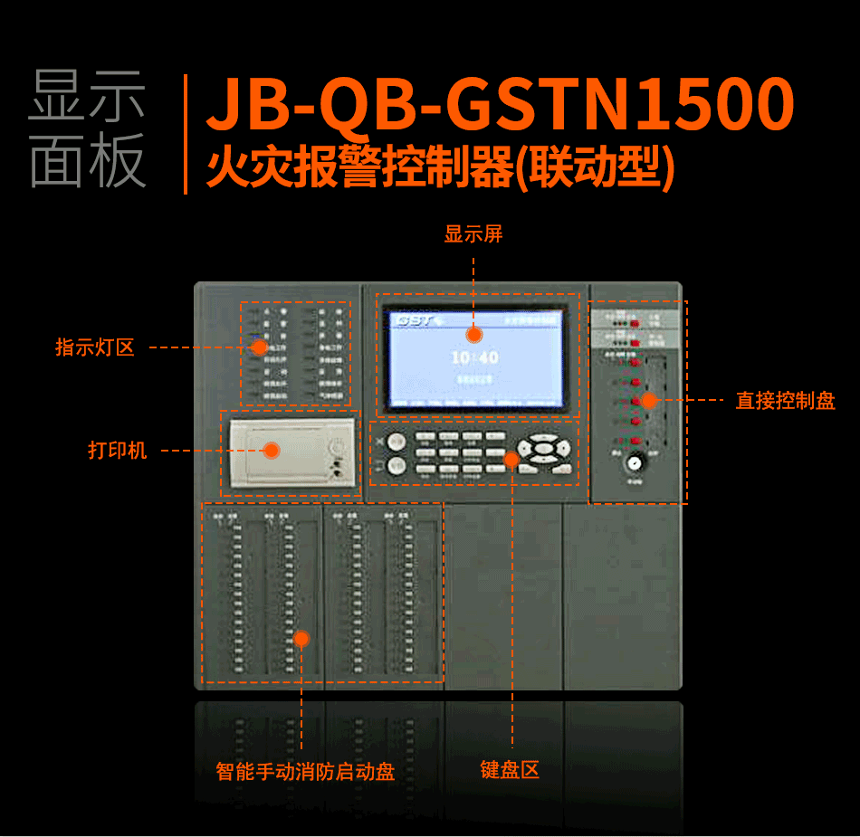 海湾JB-QB-GSTN1500火灾报警控制器(联动型)显示面板