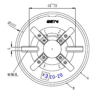 JTY-GM-GSTN9811(Ex)/T防爆点型光电感烟火灾探测器底座示意图