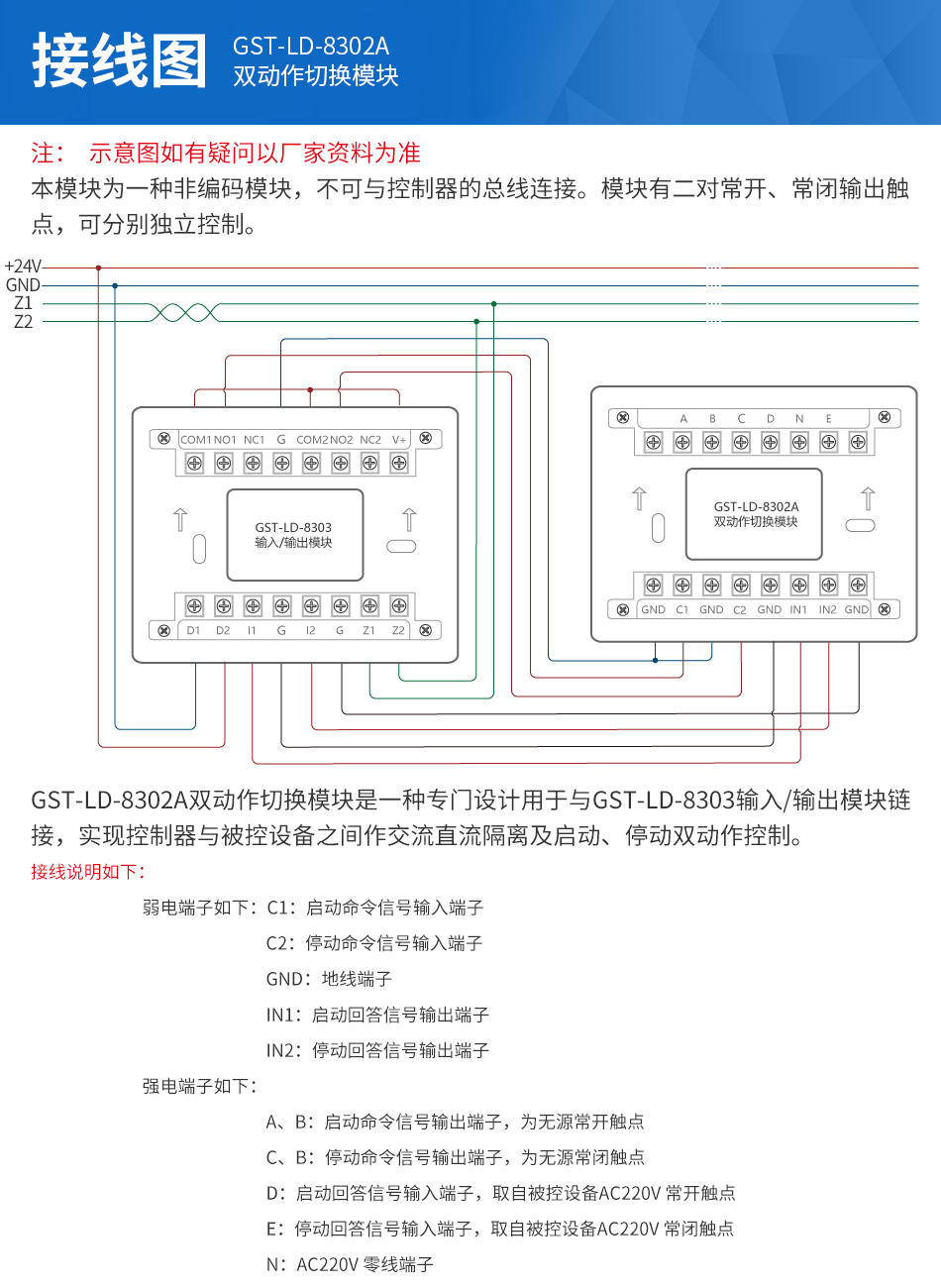 GST-LD-8302A双动作切换模块特点
