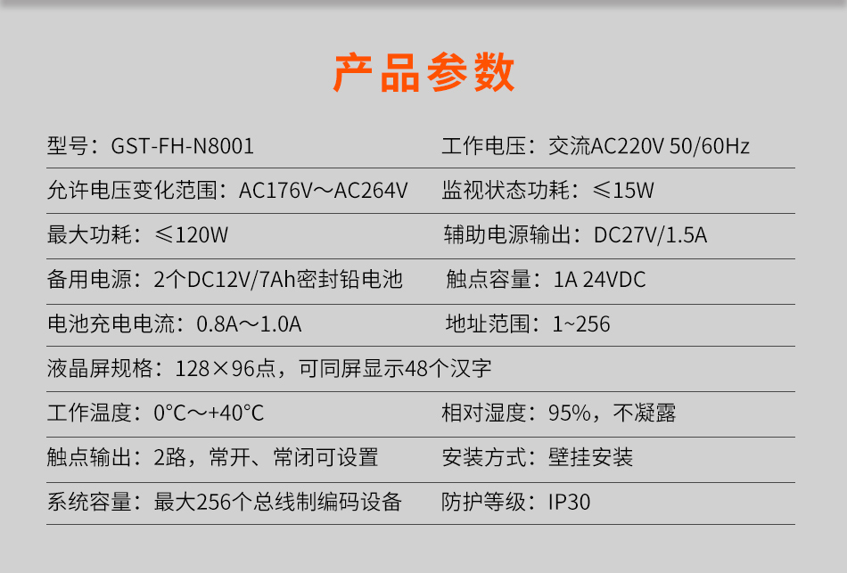 GST-FH-N8001防火门监控主机产品参数