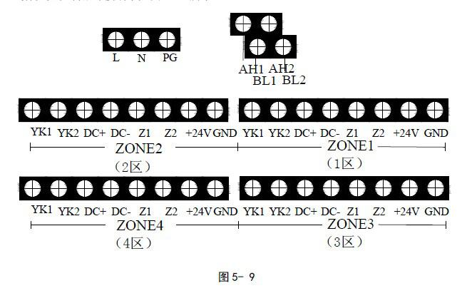 GST-QKP04、GST-QKP04/2气体灭火控制器接线端子示意图